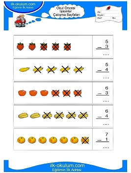 Çocuklar İçin toplam işlemi yaprak testleri 